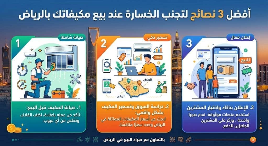 أفضل 3 نصائح لتجنب الخسارة عند بيع مكيفاتك بالرياض